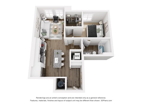 1 bed 1 bath | 646 Sq. Ft. at The Merchant Apartments, South Carolina